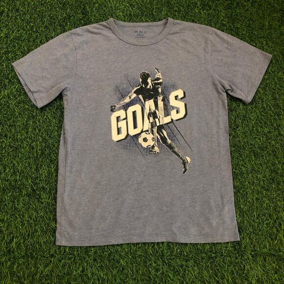 Grey ‘Goals’ Soccer Graphic Tee - Picture 1 of 3